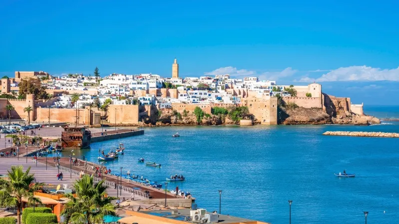 The historic city of Rabat, Morocco, featuring colorful markets and traditional buildings.things to do in rabat Morocco