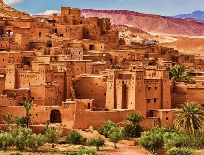 A panoramic view of the Sahara city in Morocco, showcasing its unique architecture and cultural heritage.