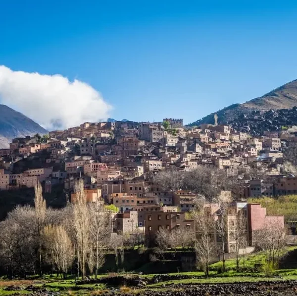 Scenic view of the village of Atlas in Morocco, featured in the best day trips from Marrakech.