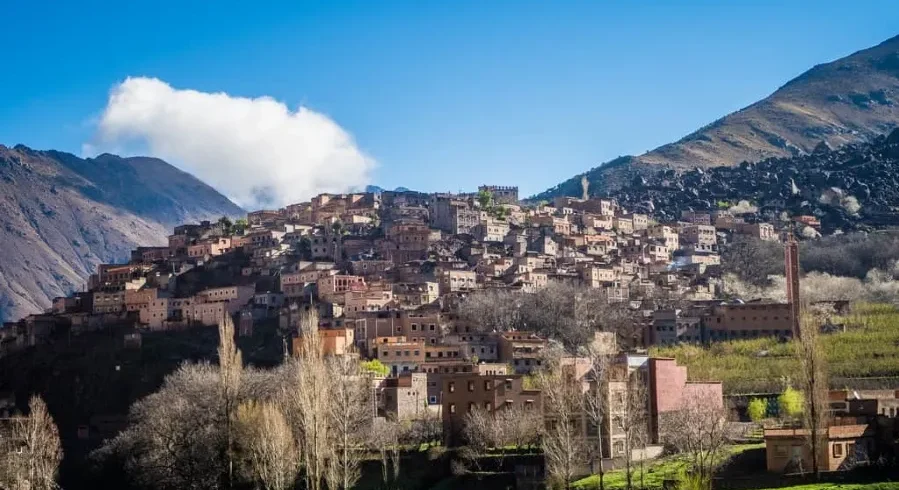 Scenic view of the village of Atlas in Morocco, featured in the best day trips from Marrakech.