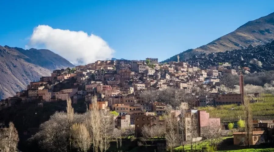 Scenic view of the village of Atlas in Morocco, featured in the best day trips from Marrakech.