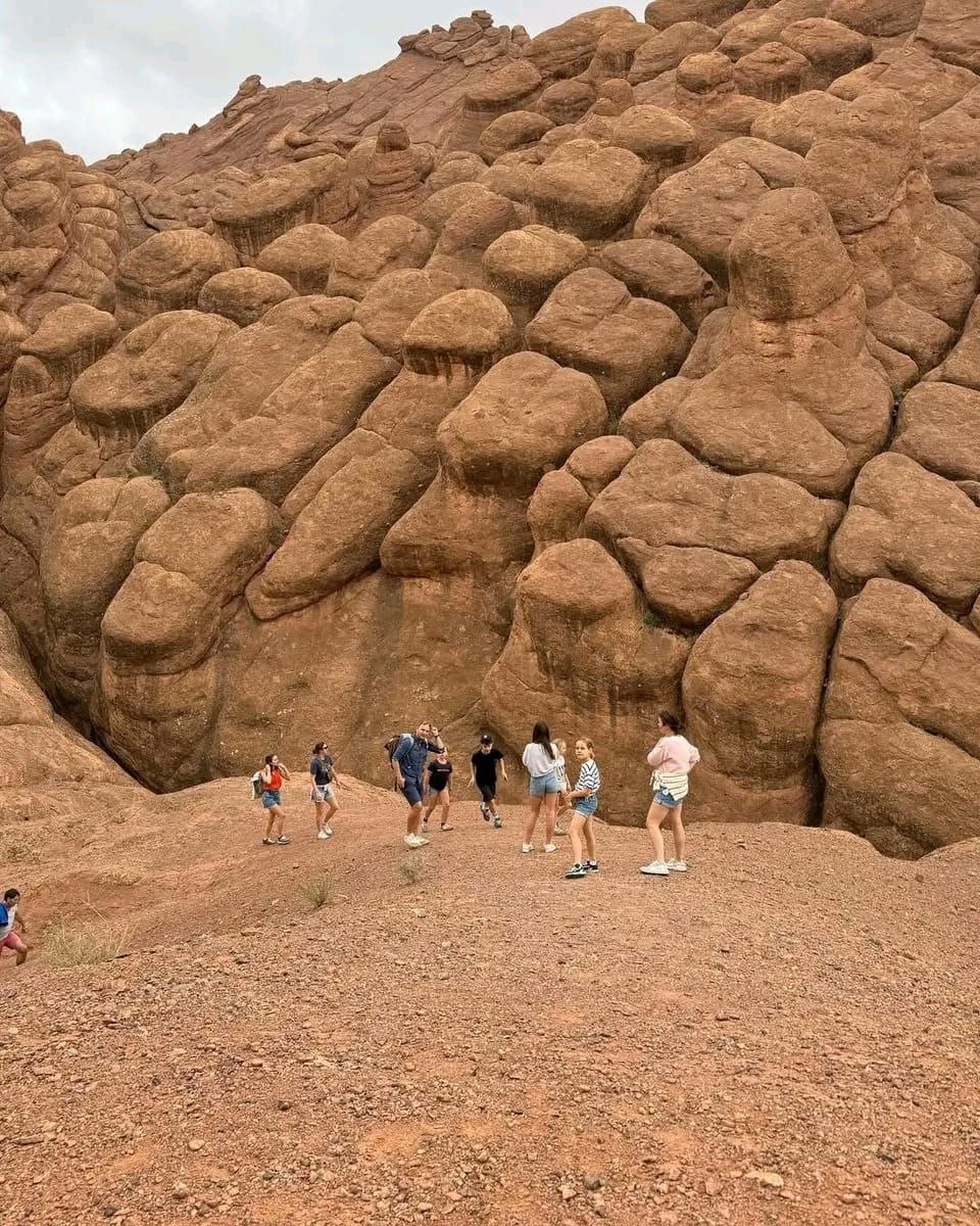 Group guided tour travelers exploring Morocco together