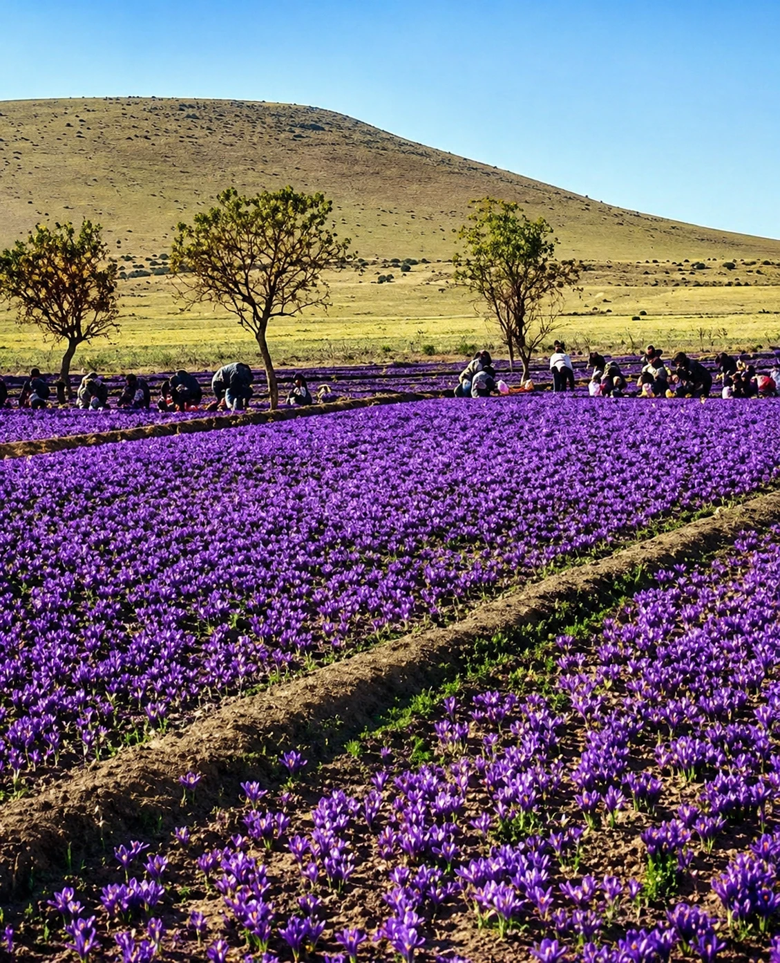 Saffron crocus terraces above Taliouine in the Anti Atlas