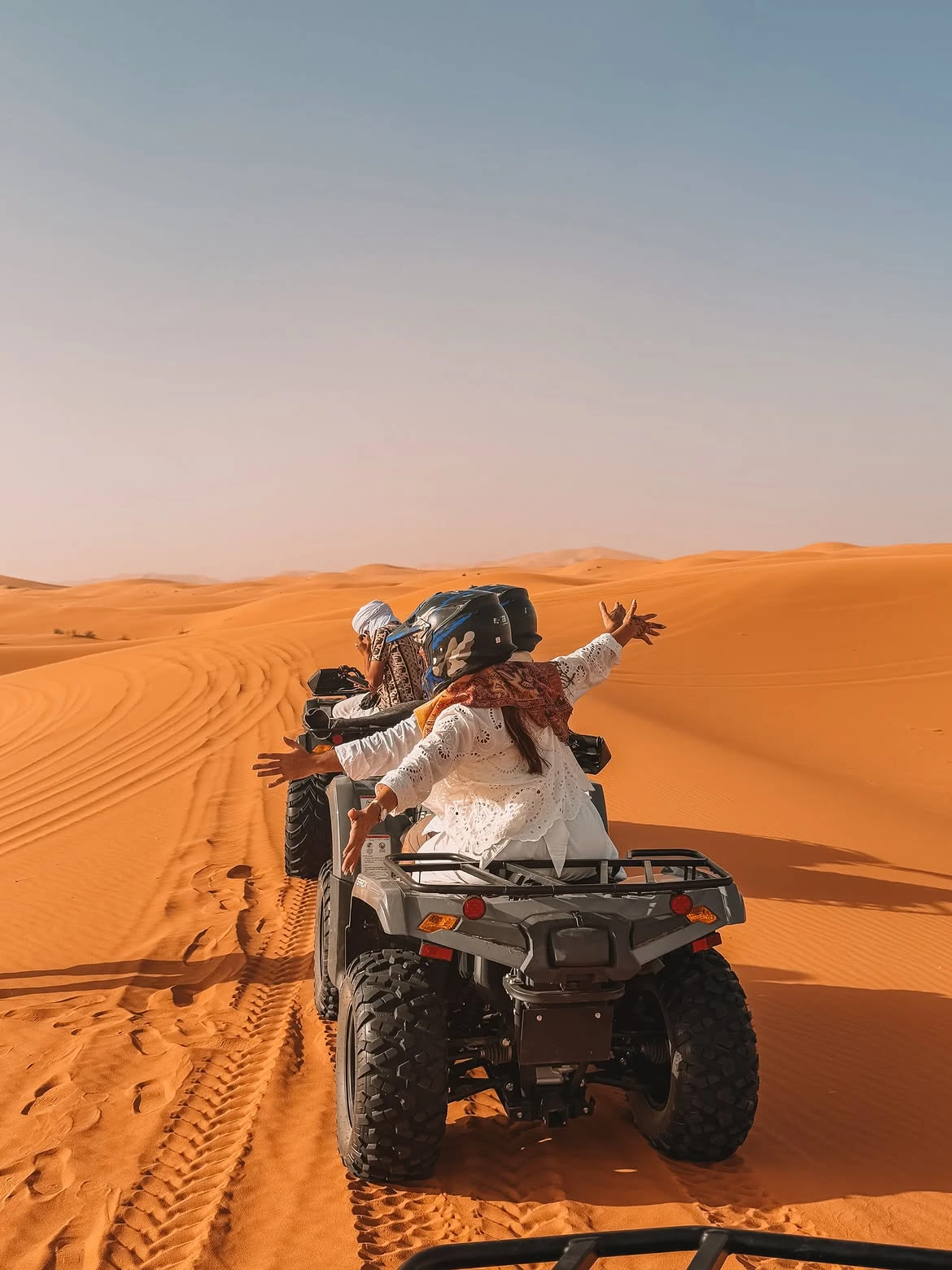 Buggy driving on an Erg Chebbi dune during a Merzouga off-road buggy adventure
