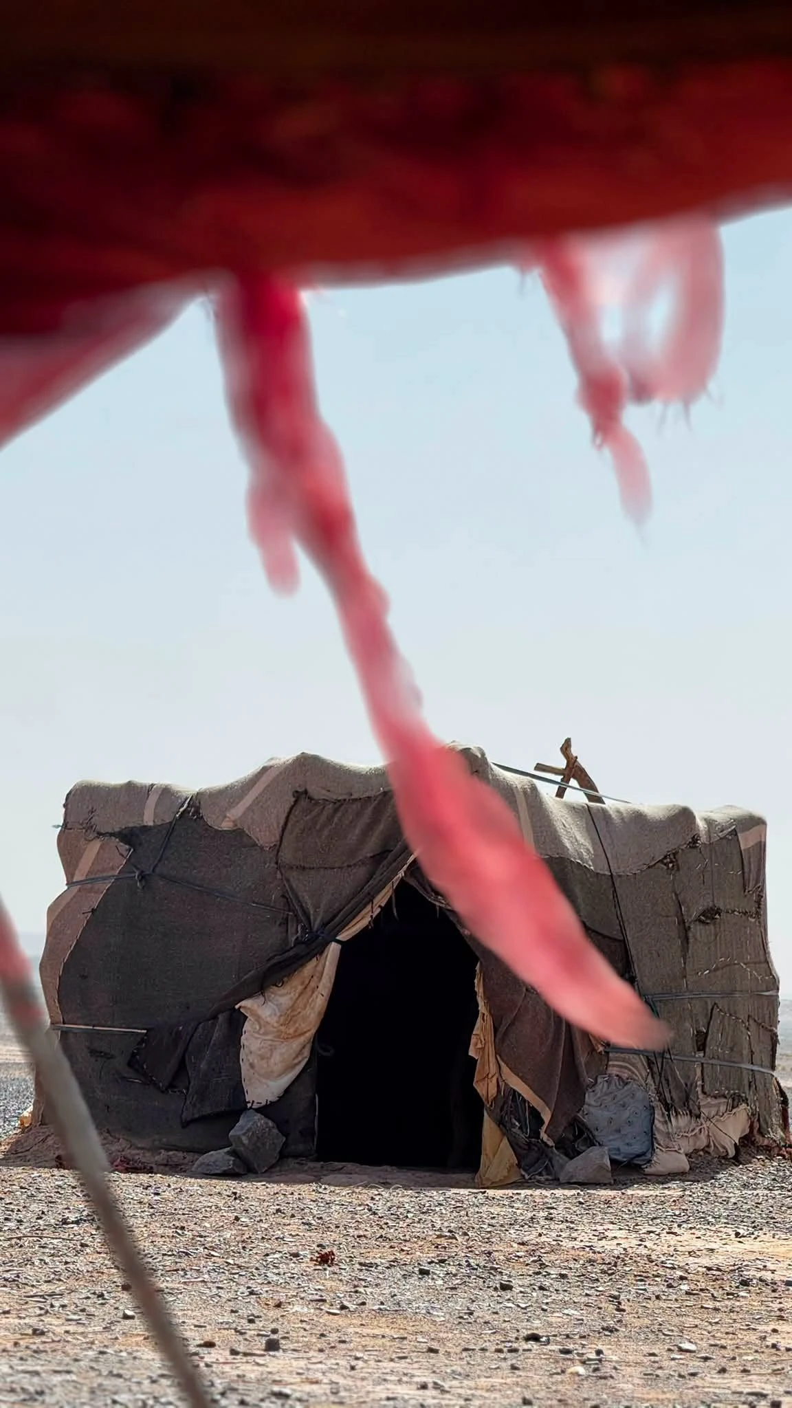 Traditional nomadic house made of goat hair in the Sahara Desert of Morocco