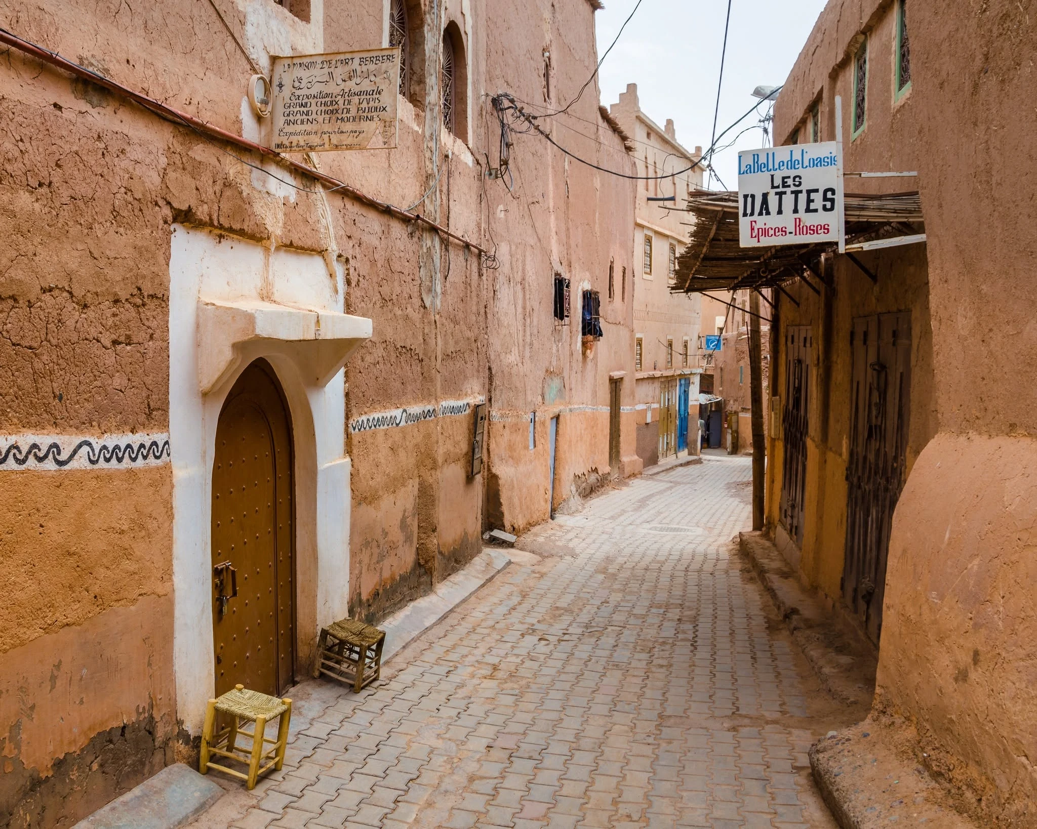 Ancient passages winding through Taourirt Kasbah